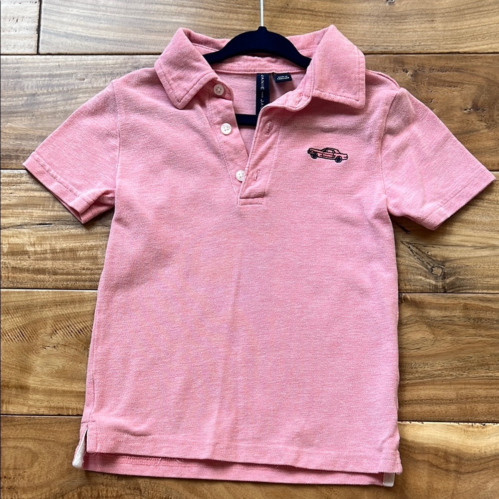 Janie and Jack Pink Polo Shirt Classic Car Design